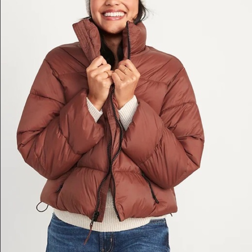 Old Navy Mauve Cropped Puffer Jacket